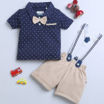 Boys Pure Cotton Clothing Set With Bow & Suspender