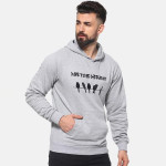 Men Grey Printed Hooded Sweatshirt